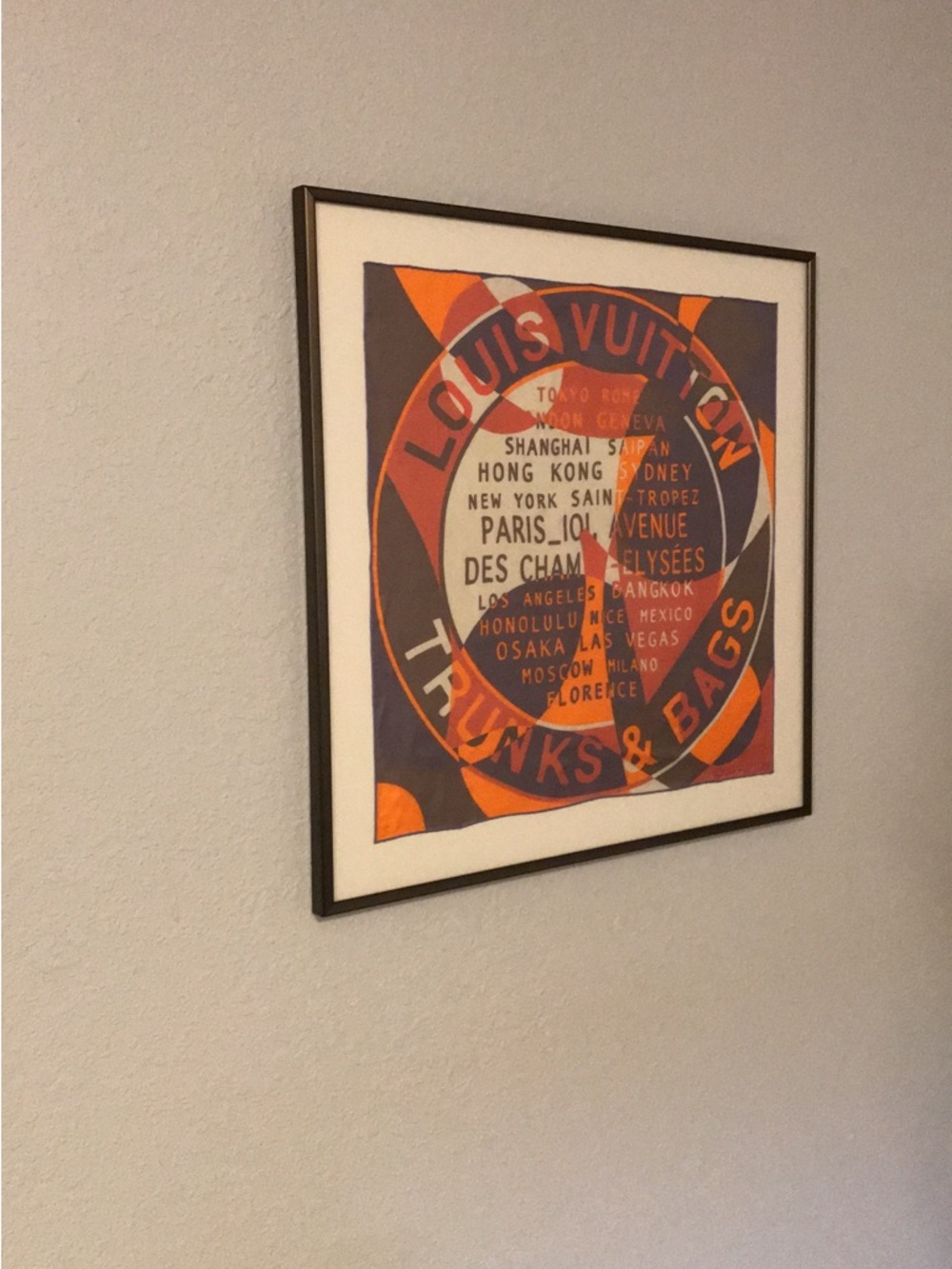 Louis Vuitton Purple, Orange & Brown Silk Logo Scarf - Picture 5 of 5
